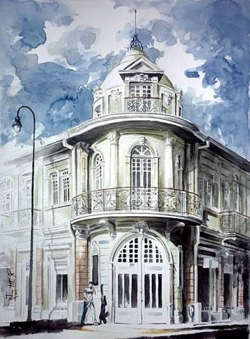 Antigua Casa Jiménez de Guardia - Acuarela - 40x30 cms - Joan Ml  Ramírez B  - 2012 02